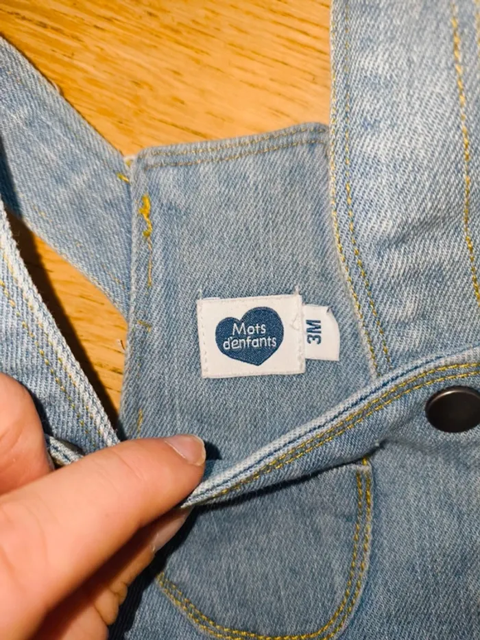 Robe en jean excellent état mots d'enfants 3 mois fille - photo numéro 3