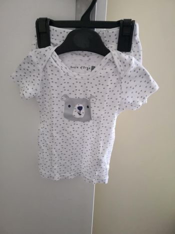 Maillot de corps manches courtes + boxer "Adorable" 12 mois (74 cm) Sucre d'Orge