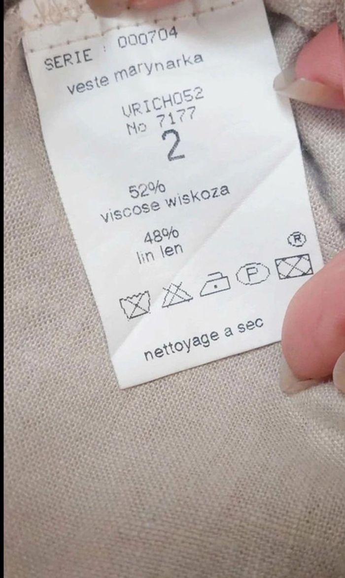 Veste légère en lin beige T2 (38-M) - photo numéro 3