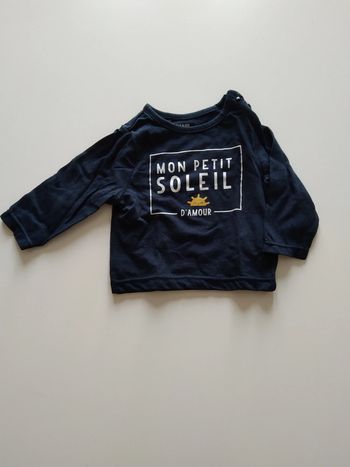 tee shirt bleu marine kiabi garcon 1 mois