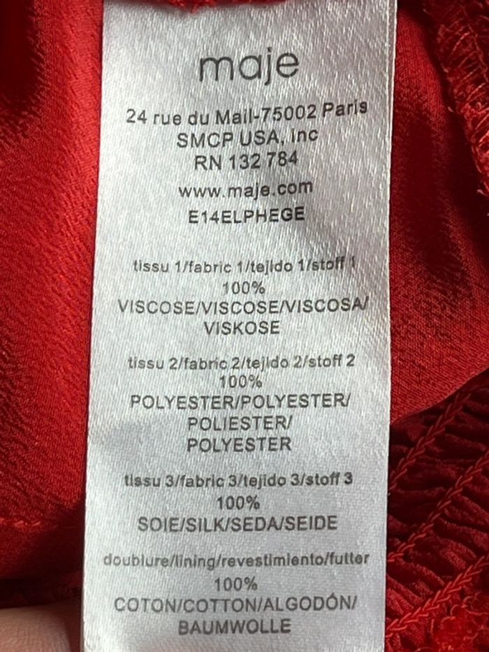 Robe bustier dentelle rouge cintrée Maje S - photo numéro 8