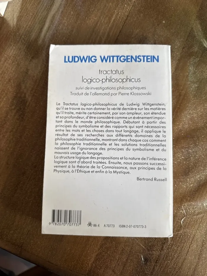 Livre tractatus logico-philosophicus - photo numéro 3