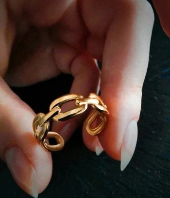 F92 bague acier inoxydable ajustable doré or tendance