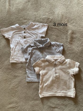 Lot de 3 tee shirt manches courtes 3 mois
