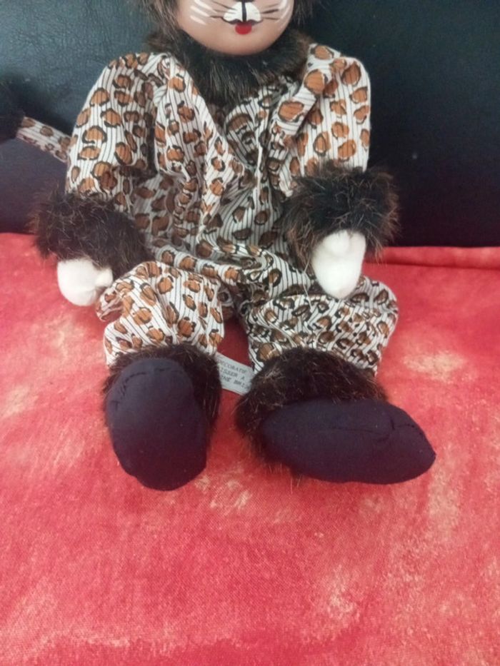 Poupée pantin clown chat tigre - photo numéro 3