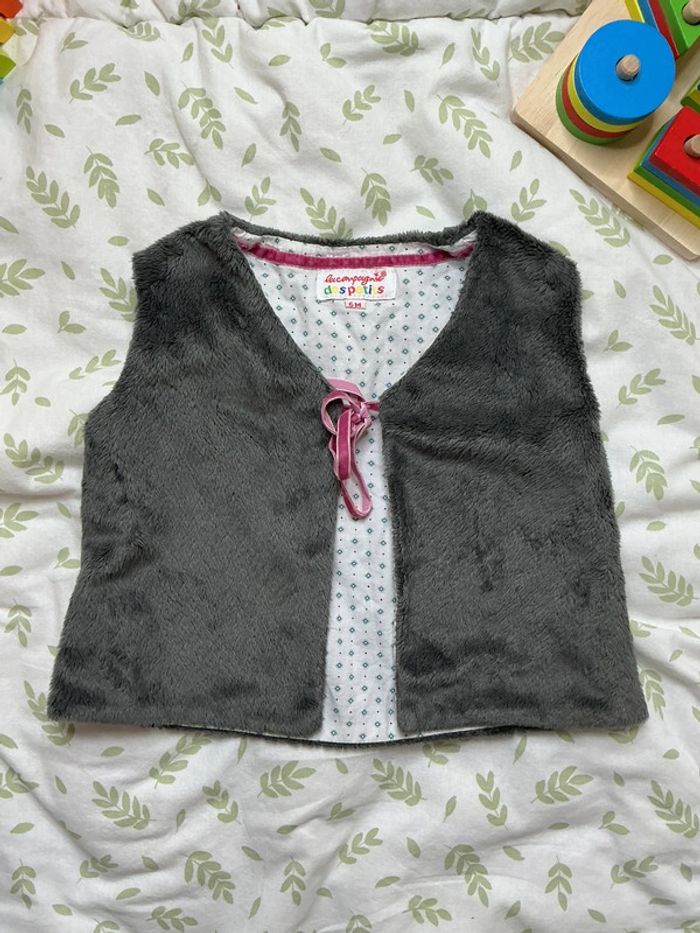 Gilet sans manches en polaire gris 6 mois la compagnie des petits - photo numéro 3