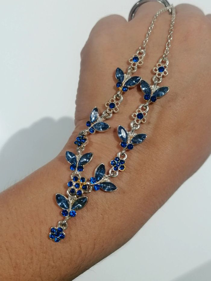 Collier fantaisie papillon fleur bleu 📿 - photo numéro 14