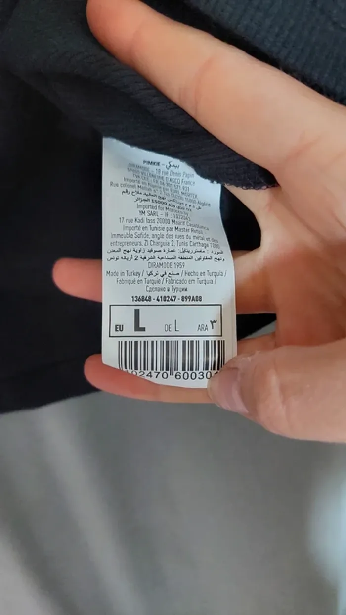 T-shirt Noir avec Contour Blanc – Décolleté Dos en U – Pimkie – Taille L - photo numéro 4