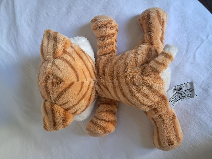 Peluche nounours chat roux orange tigré yeux verts Chilie Russ Berrie - photo numéro 6