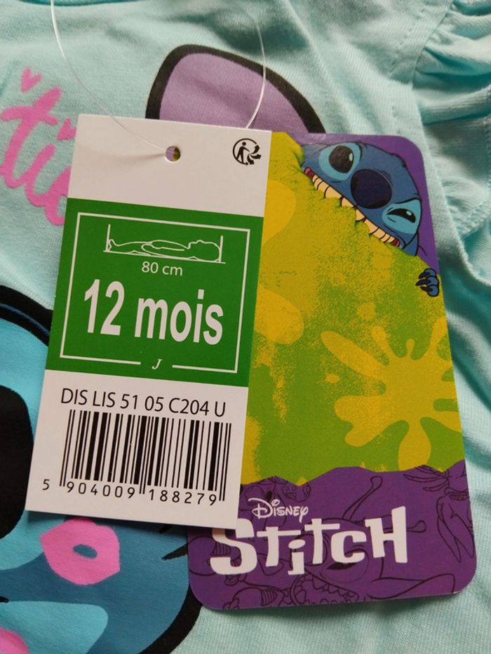 Combishort ciel Stitch,  Disney ,12 mois - photo numéro 5