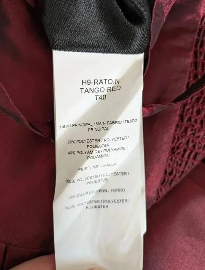 Robe satinée cocktail bordeaux - Morgan - taille 40 - photo numéro 5