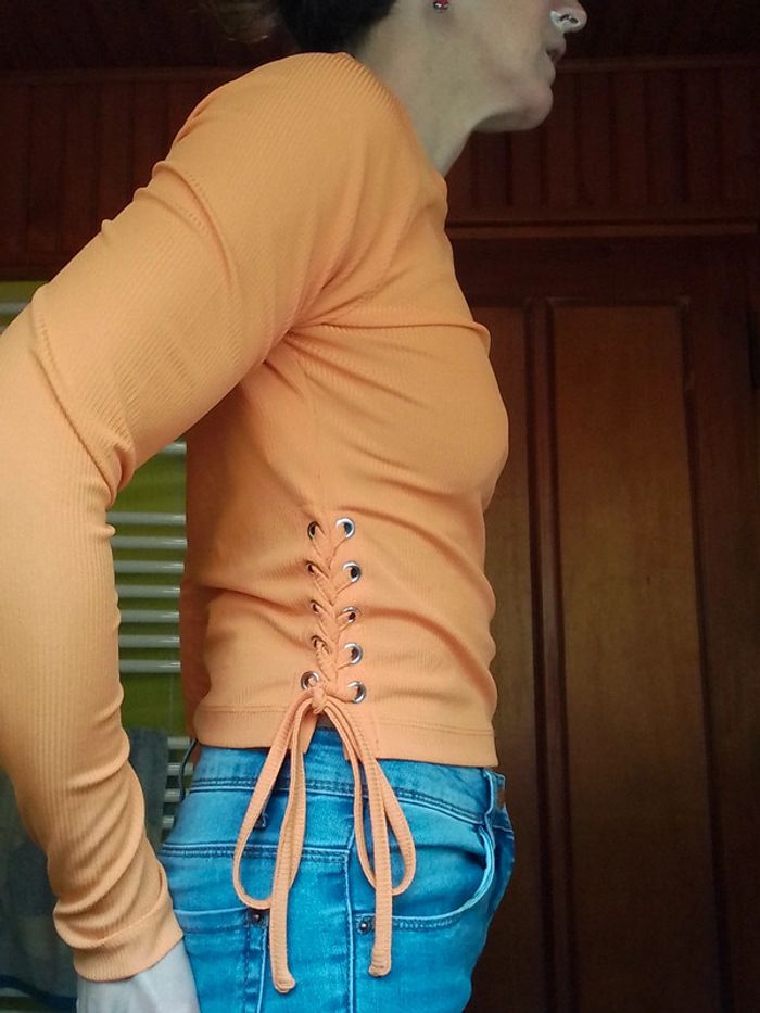 Pull femme croq top orange Pimkie - photo numéro 5