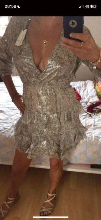 Adorable robe lurex Volants Berenice outlet taille 36 a 38 fetes