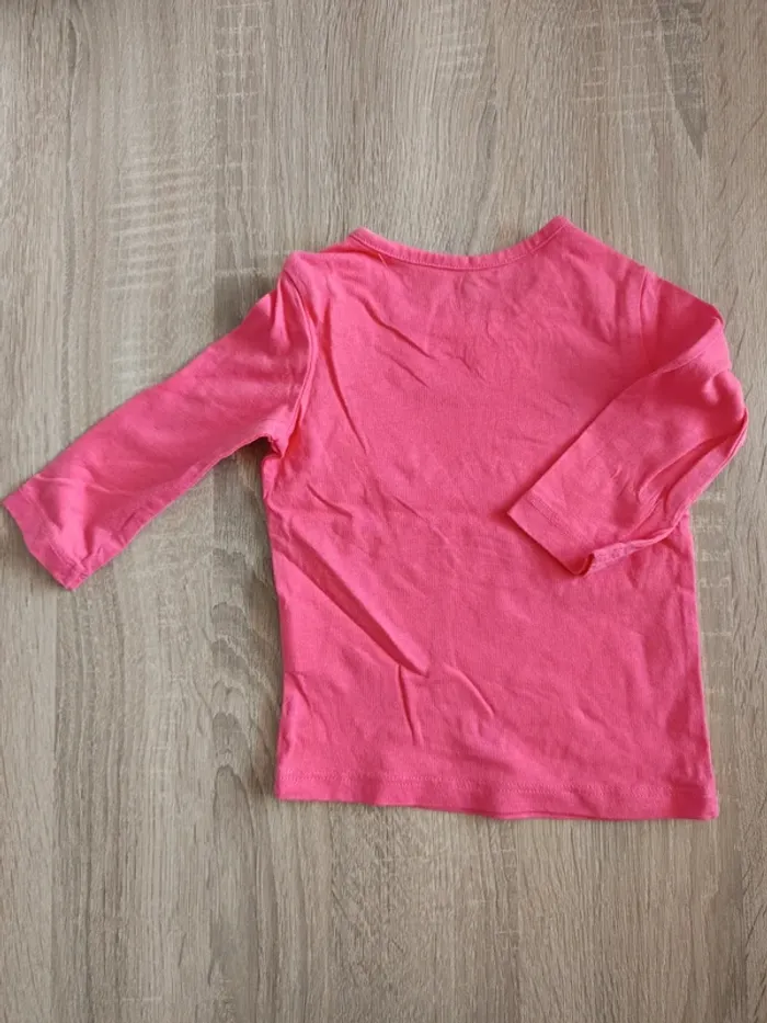 T-shirt manches longues rose Z Grain de blé pantalon noir pailleté Nano & Nanette bébé fille 6 mois - photo numéro 3
