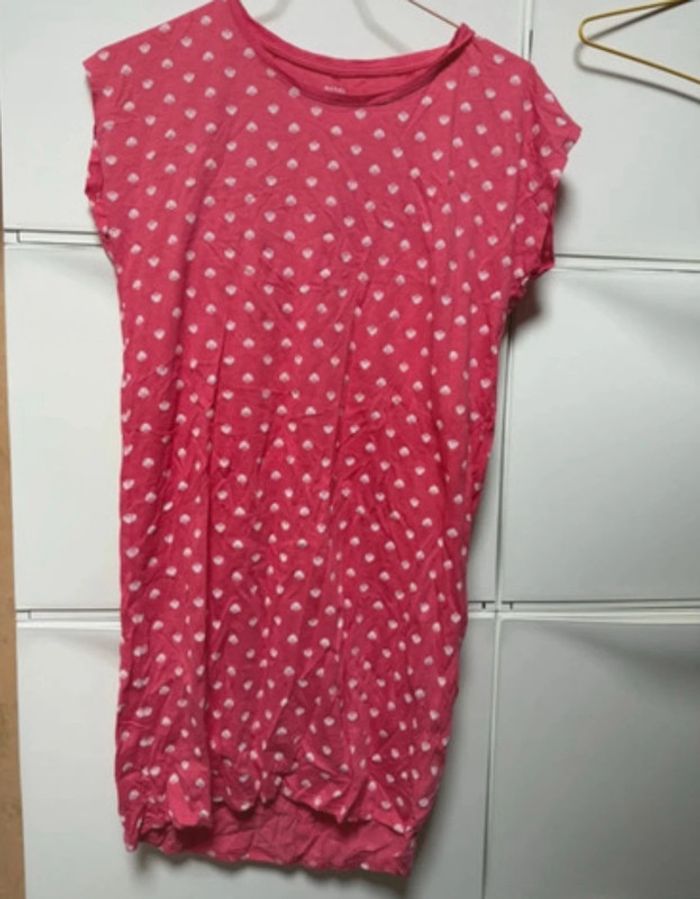 🌸 Pyjama / Chemise de nuit femme Kiabi 🌙 Couleur rose avec motifs coquillages 🐚Taille S
