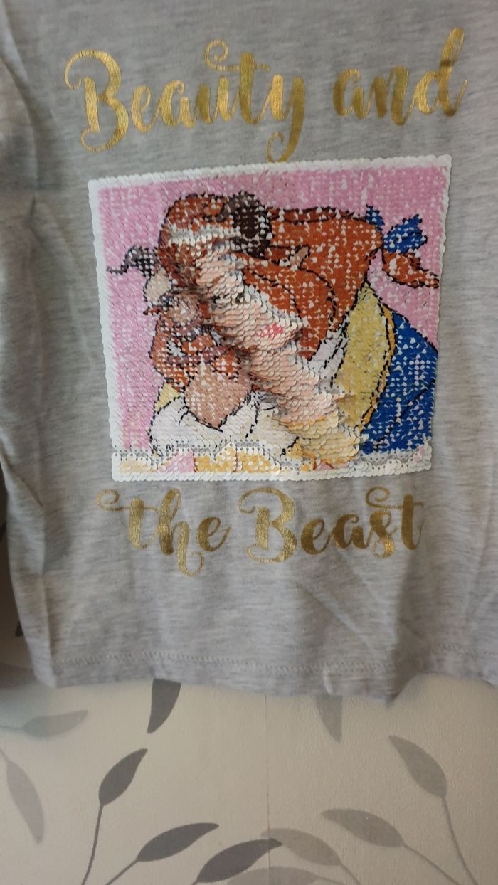 Tee-shirt manche longue la belle et la bête taille  5/6 - photo numéro 3