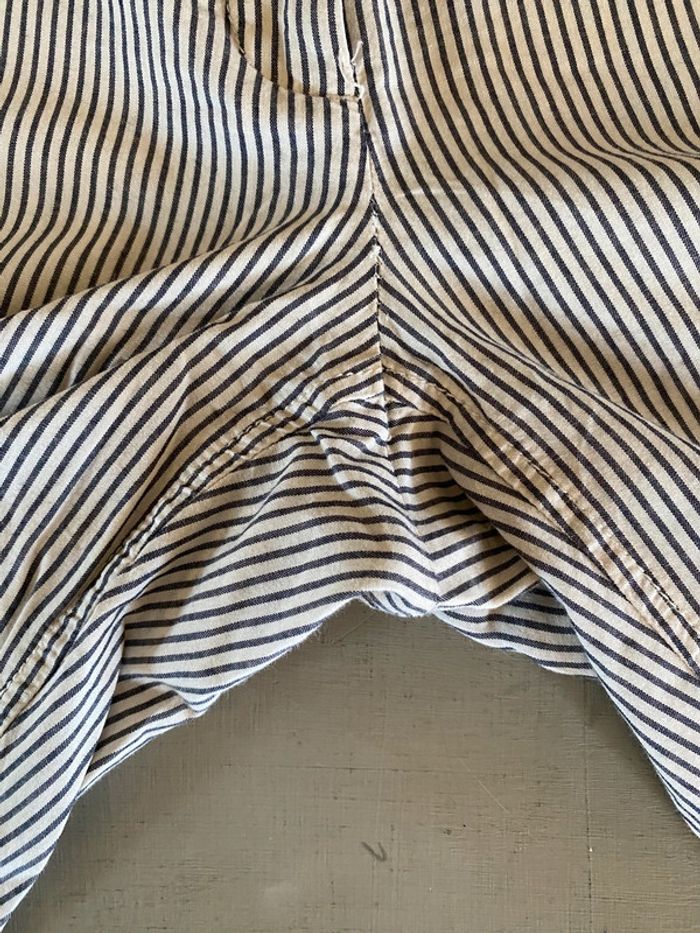 Short Bermuda J.Crew blanc et bleu marine à rayures taille 2 - photo numéro 7