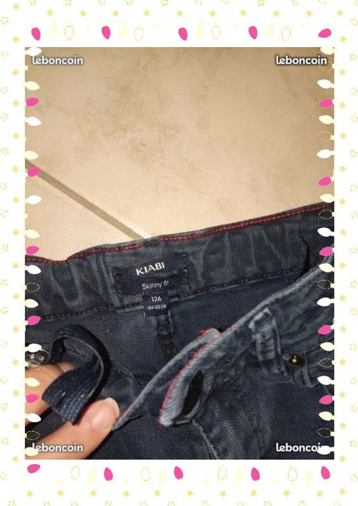 Jeans skinny fit Kiabi 12 ans bleu brut porté 2 ou 3 fois quasi neuf - photo numéro 2
