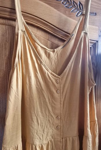 Robe courte jaune kiabi fines bretelles neuve sans étiquette 50 52 jaune