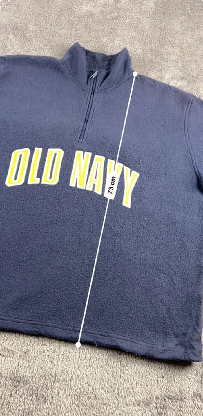 Pull polaire Old Navy quart zip col camionneur bleu marine – Taille XXL - photo numéro 3