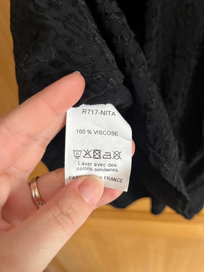Robe noir motif léopard noir effet satin 36 - photo numéro 8
