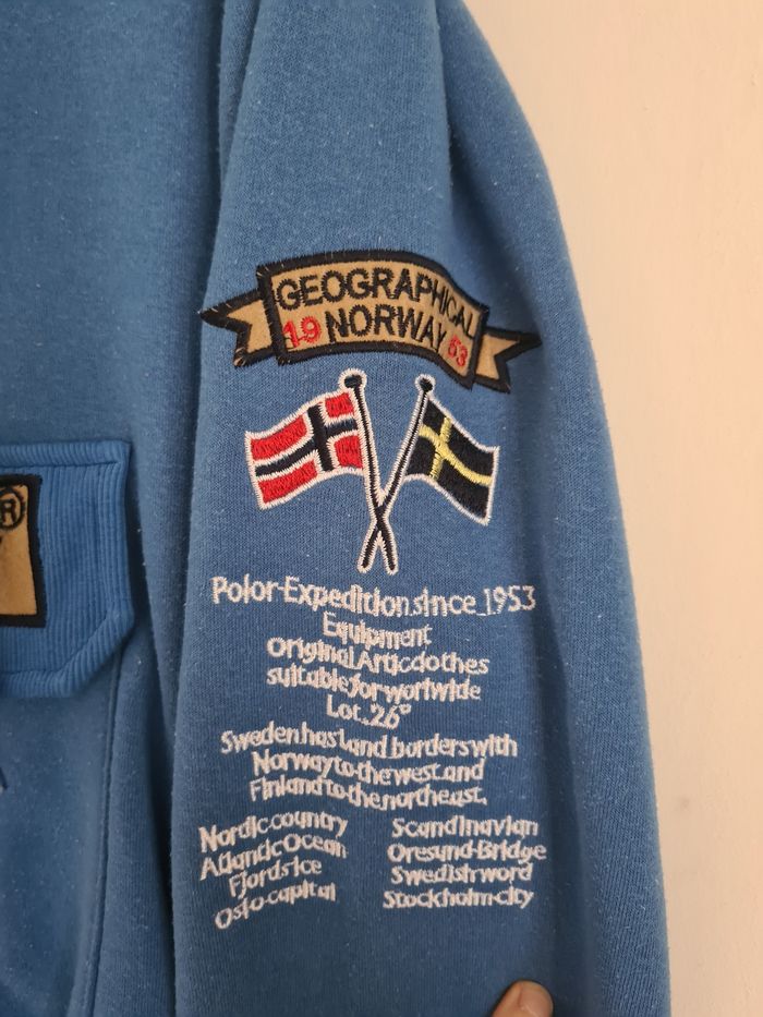 Sweat à capuche bleu Geographic Norway / Taille XL - photo numéro 3