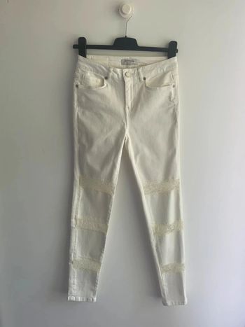 Pantalon slim blanc dentelle Morgan