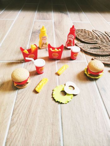 🍔Jeu d'imitation - Dinette en plastique Fast food hamburgers - marque Ecoiffier