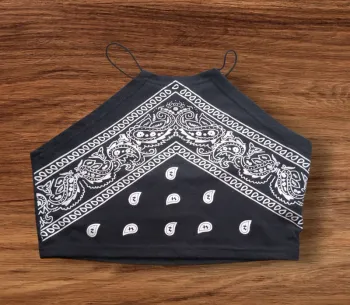 Top Bandana Noir ROMWE – Taille M