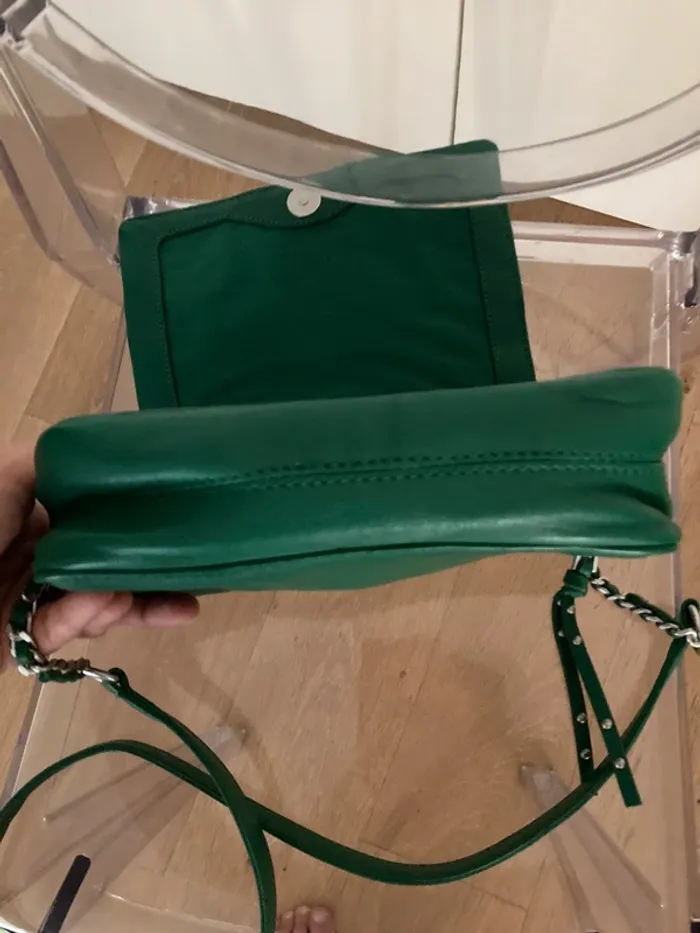 IKKS sac besace 1440 steward vert cuir neuf - photo numéro 9