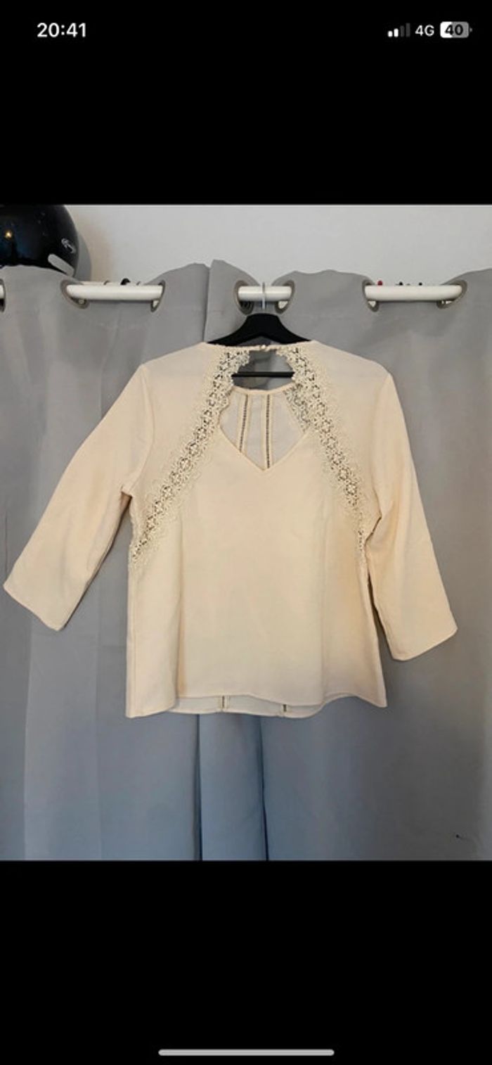 Blouse écru beige - photo numéro 2
