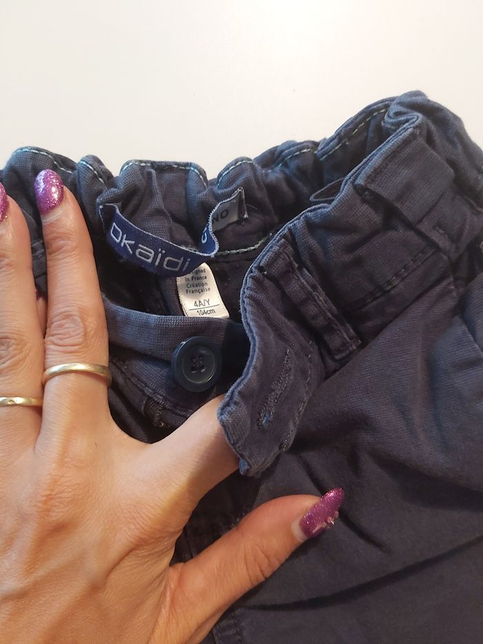 Short enfant Okaïdi 4 ans – Beige, taille réglable - photo numéro 3