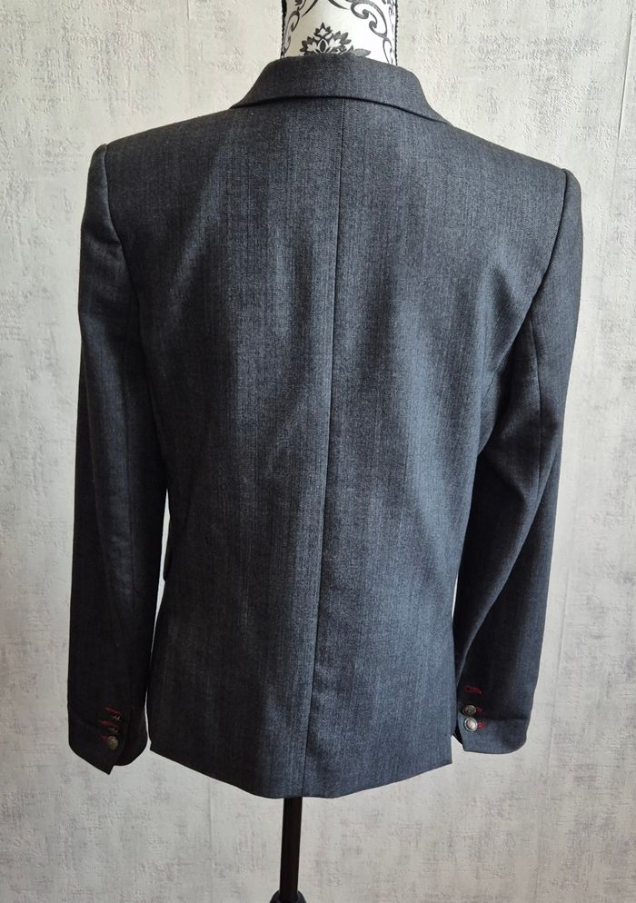 Blazer gris foncé avec écusson TARA Jarmon taille 40 style uniforme college - photo numéro 4