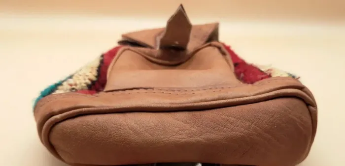 Sac à dos cuir avec motifs toile colorés - photo numéro 5