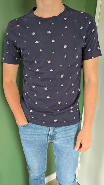 T-shirt bleu Jules à motifs