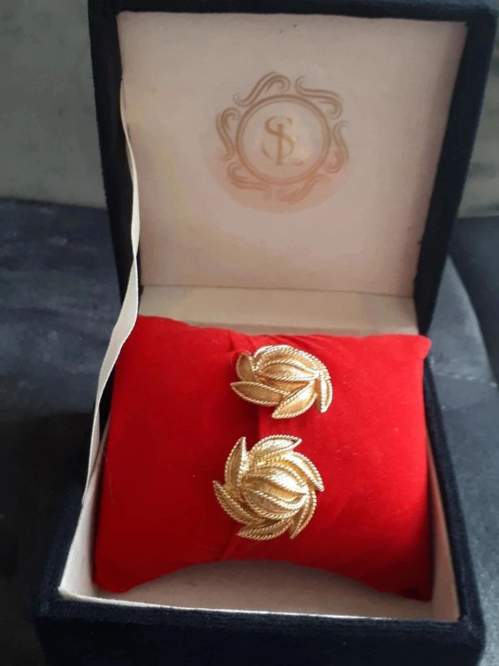 Boucle d'oreille vintage plaqué or - photo numéro 2