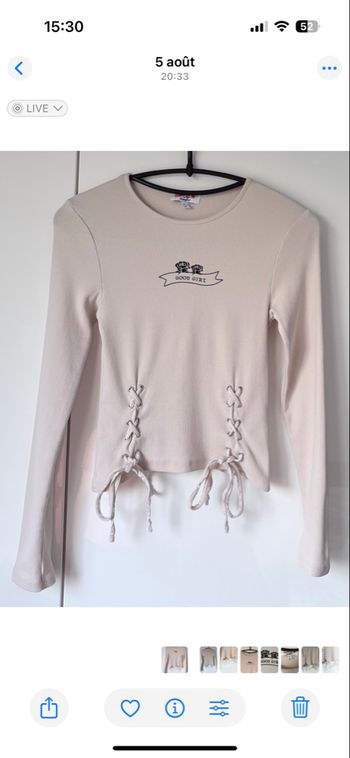 T-shirt à lacets côtelé 👚 S/36