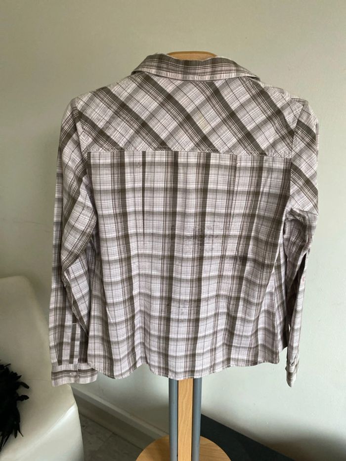 Chemise à carreaux beige et marron - photo numéro 4