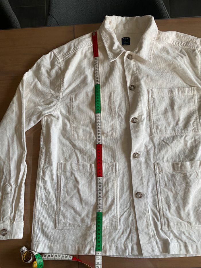 Veste Chemise Kiabi regular fit en velours côtelé blanc crème taille L - photo numéro 12