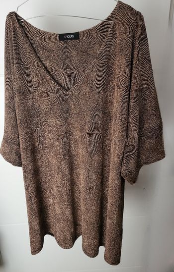 Magnifique tunique de fête dorée 54/56 Yours Clothing