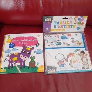 Loisirs créatifs 1er âge : Livret "Peinture magique "+Tablier d'artiste*dès 3 ans
