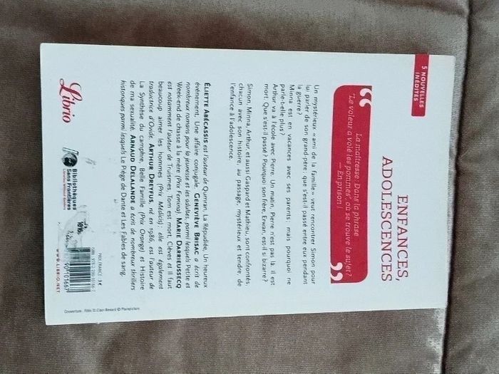 Livre enfances adolescences 5 nouvelles inédites  7600818203 - photo numéro 2