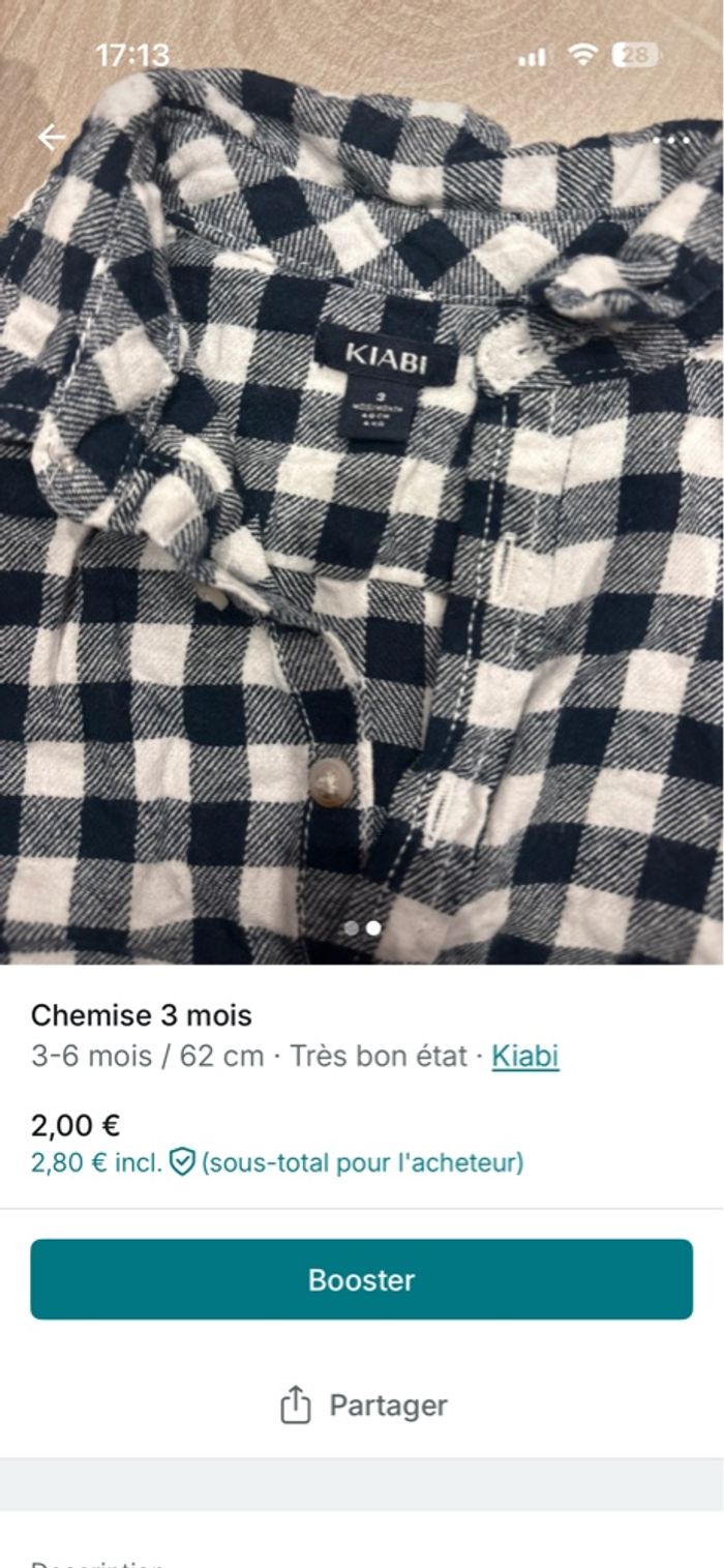 Chemise 3 mois - photo numéro 2