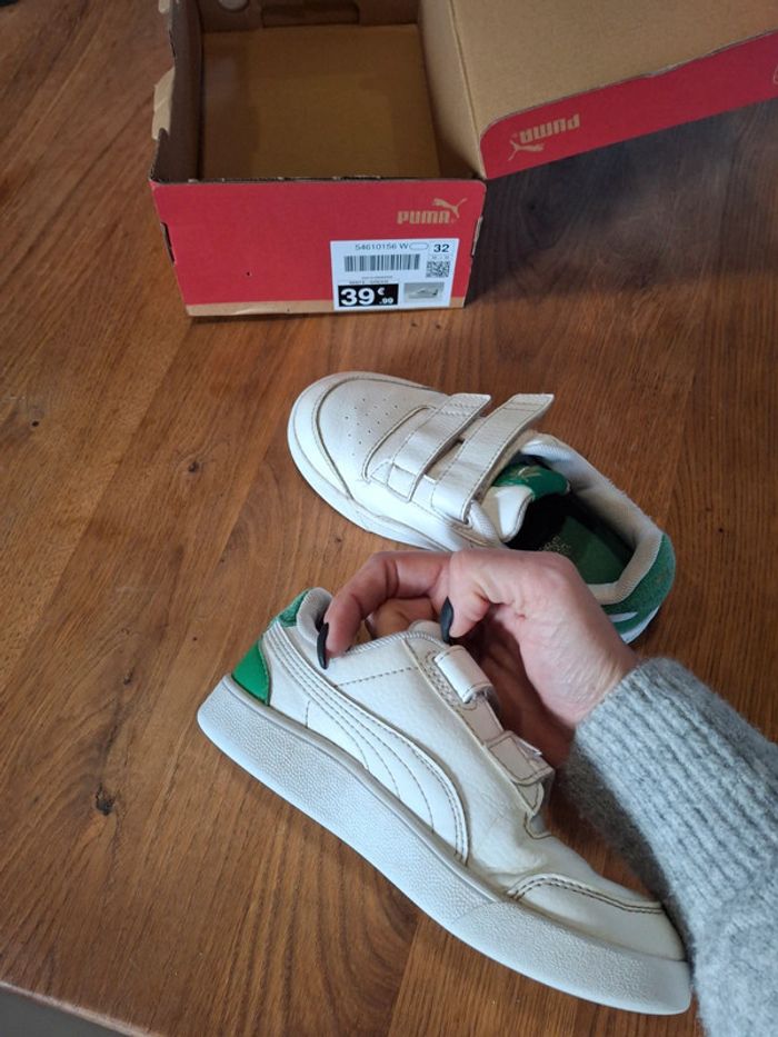 Basket puma taille 32 blanc et vert fille ou garçon mixte - photo numéro 7