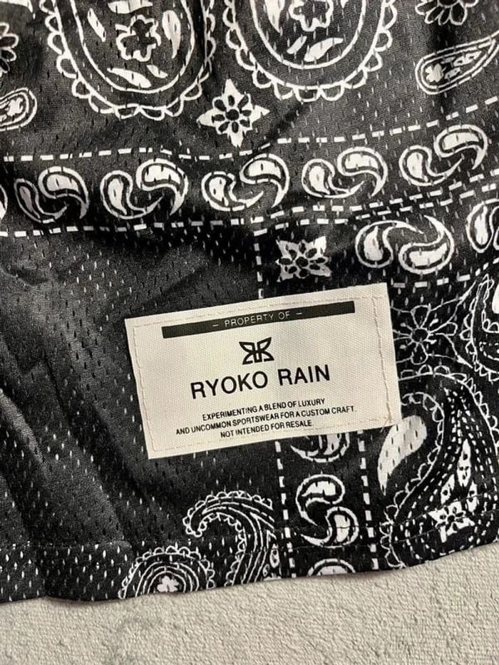 Short en mesh motif bandana noir et blanc Ryoko Rain California Style – Taille L - photo numéro 2