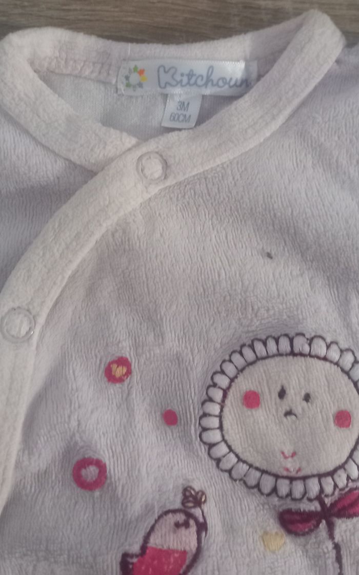 Pyjama fille taille 3 mois Pression à l'avant - photo numéro 2