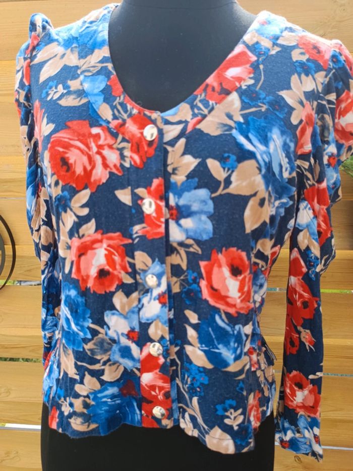 Élégant haut fleuri taille S - photo numéro 4