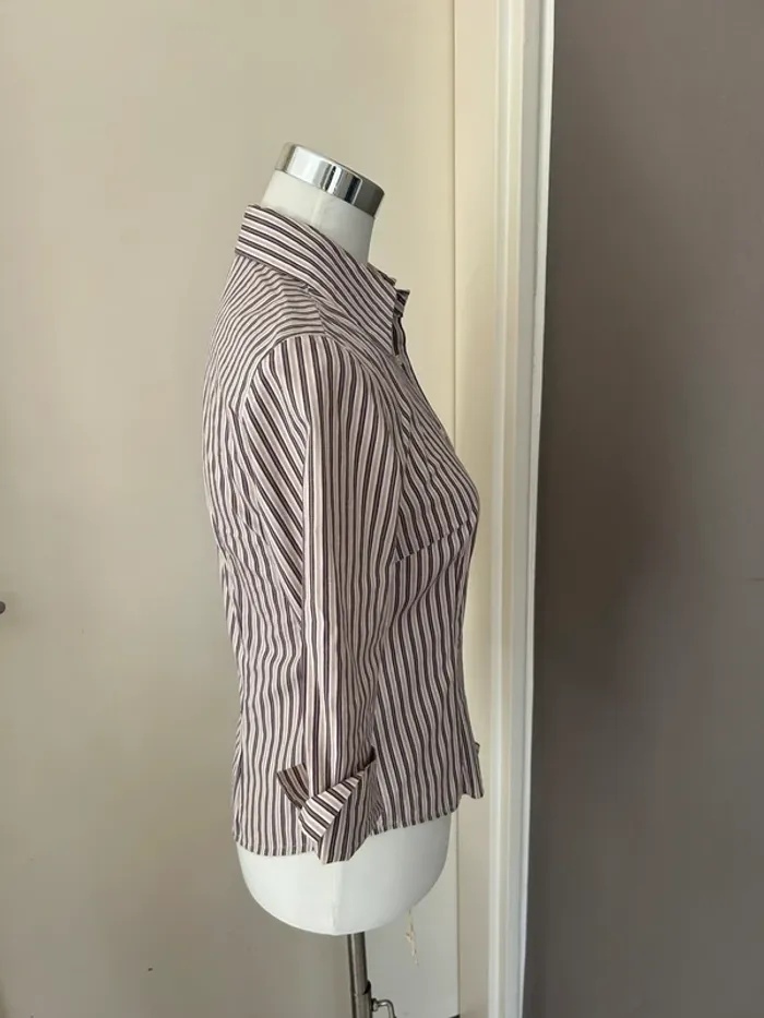 Zara chemise rayée manches 3/4 femme taille S/36 - photo numéro 6
