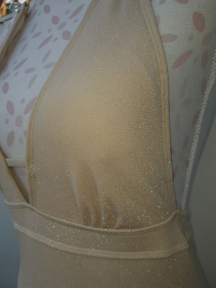 Maillot De Bain Beige Paillettes Brillant Taille M 38 - photo numéro 8