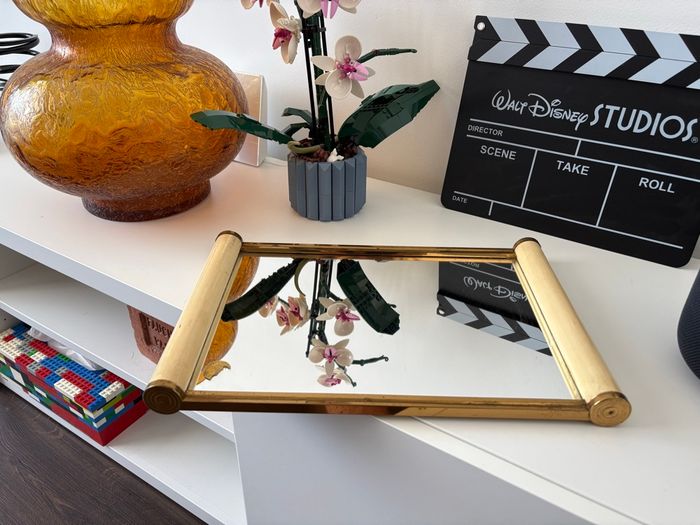 Plateau de service parchemin miroir art deco - bon état